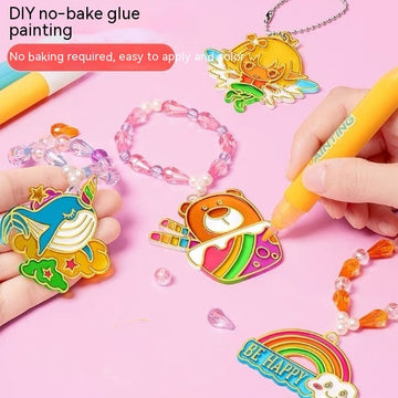 Free Gel Painting Crystal Glue Painting DIY Goo Card Coloring Pendant Christmas Halloween